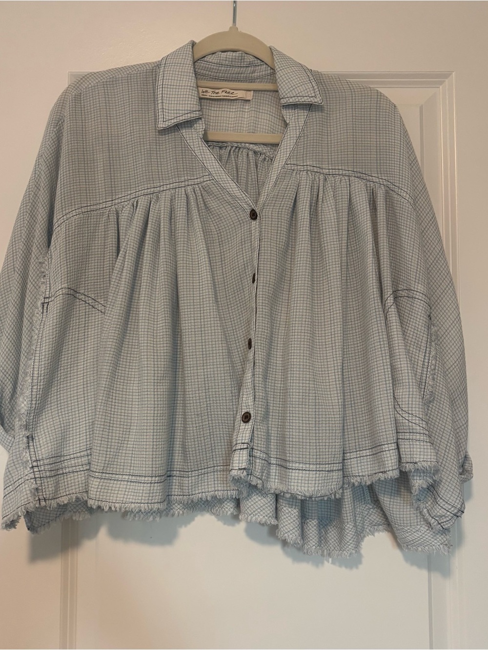 Free People Plaid Blouse